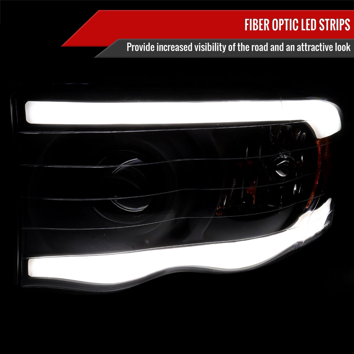 2002-2005 Dodge Ram 1500 / RAM 2500 / 3500 LED Tube Headlights Matte Black