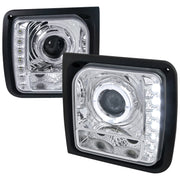 1997-2001 Jeep Cherokee Halo Projector Headlights SMD LED Light Strip Chrome