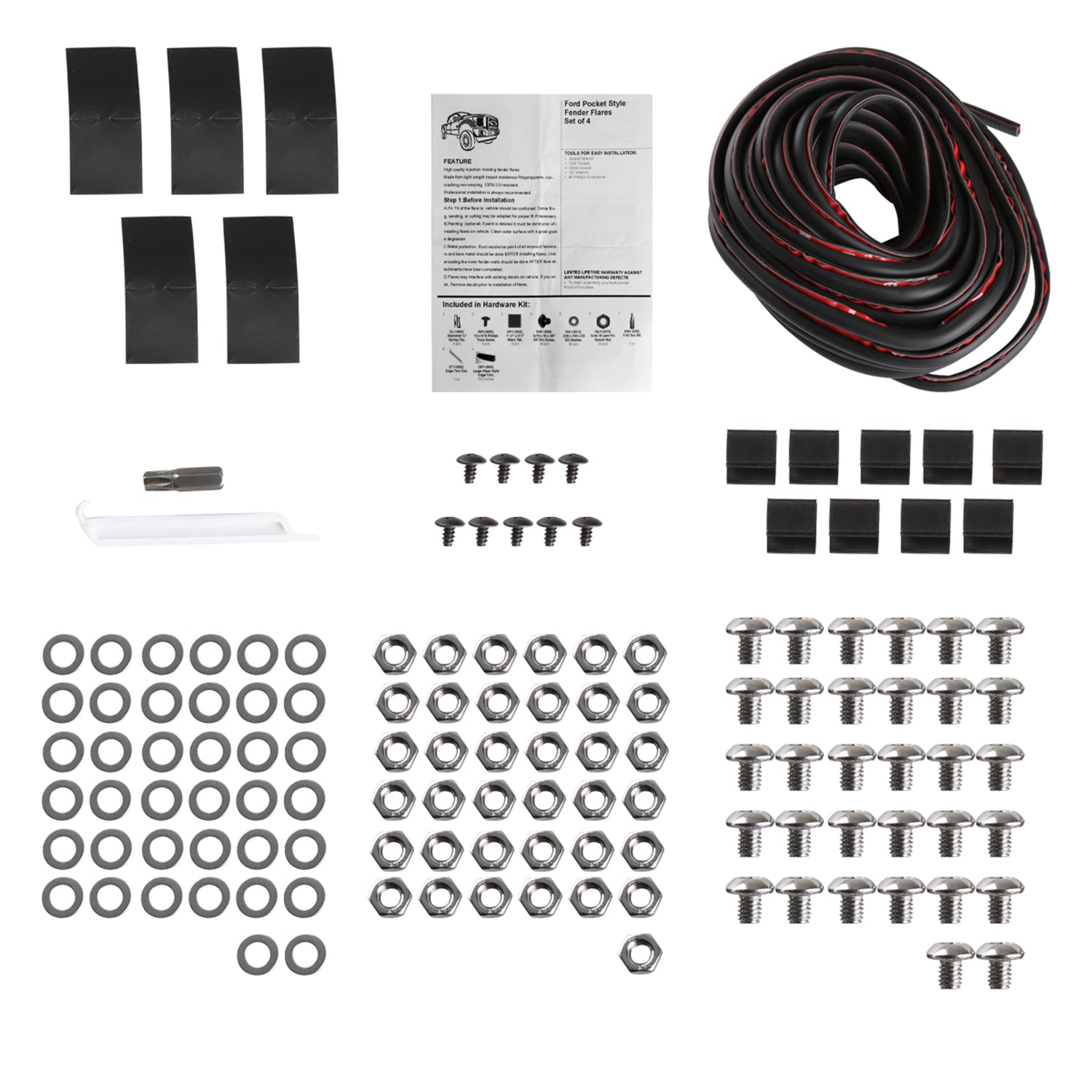 1999-2007 Ford F-250/F-350 SuperDuty Smooth Rivet Style Fender Flares