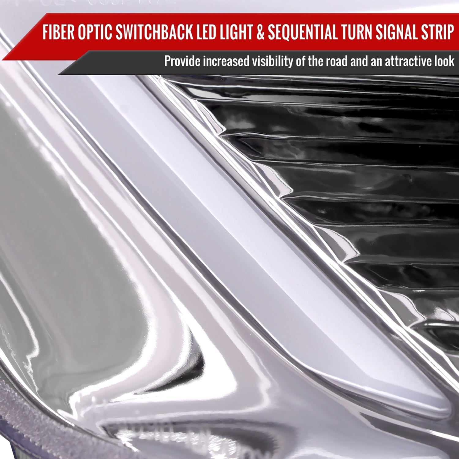 2013-2016 Ford Fusion Sequential Turn Signal Projector Headlights Chrome
