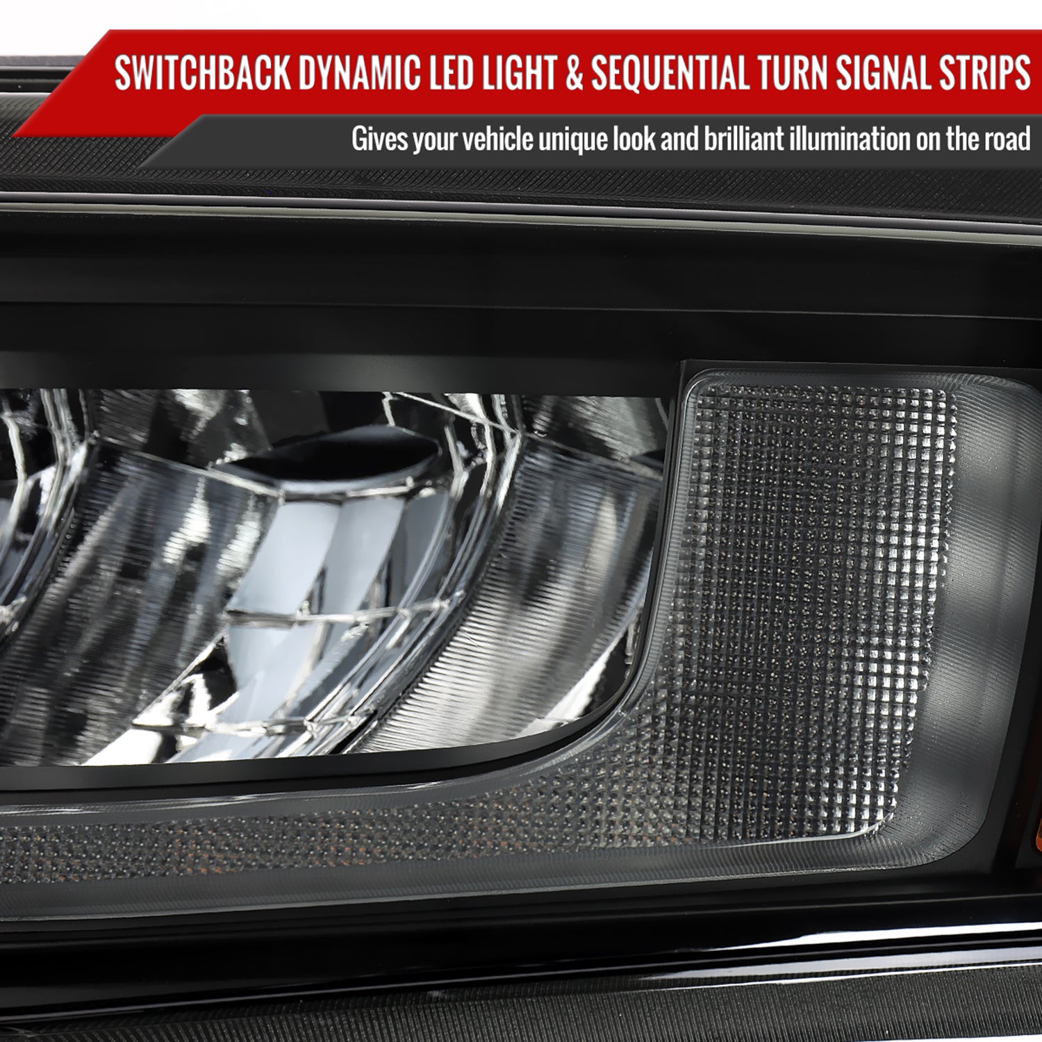 2019-2021 Chevy Silverado 1500 Full LED Projector Headlights LED Signal Smoke