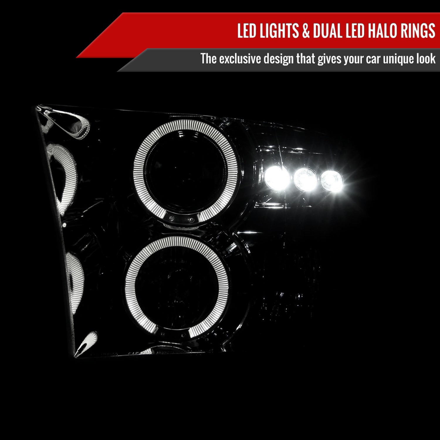 2009-2018 Dodge RAM 1500 / RAM 2500 3500 Dual Halo Headlights Chrome