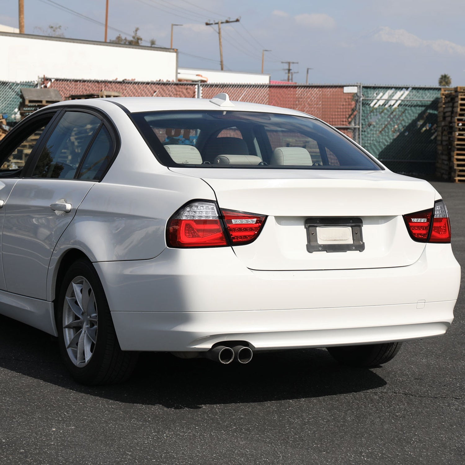 2009-2011 BMW E90 3-Series 4Dr Sedan Red LED Tail Light Chrome/Red Clear Lens