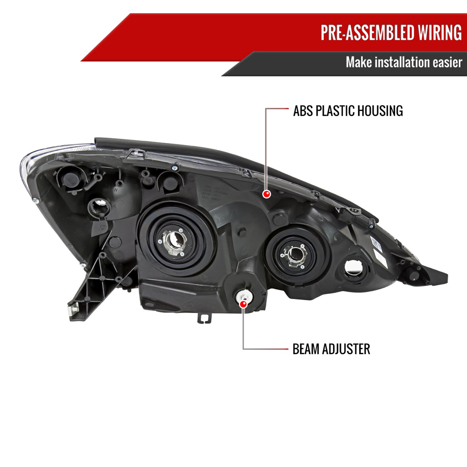 2006-2010 Toyota Sienna Factory Headlights w/Amber Reflector Chrome/Clear