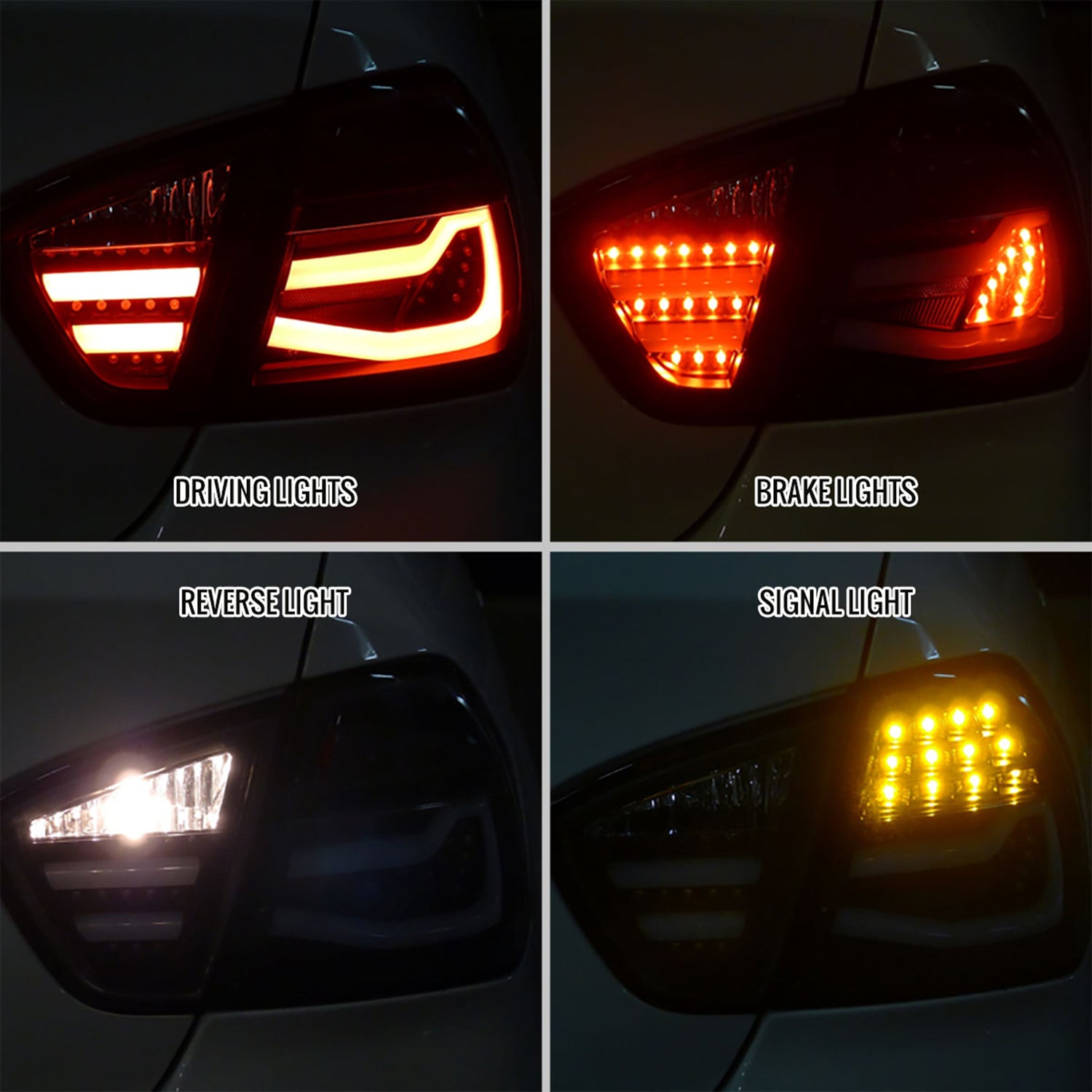 2006-2008 BMW E90 3 Series Sedan LED Tail Lights Chrome Housing/Smoke Lens