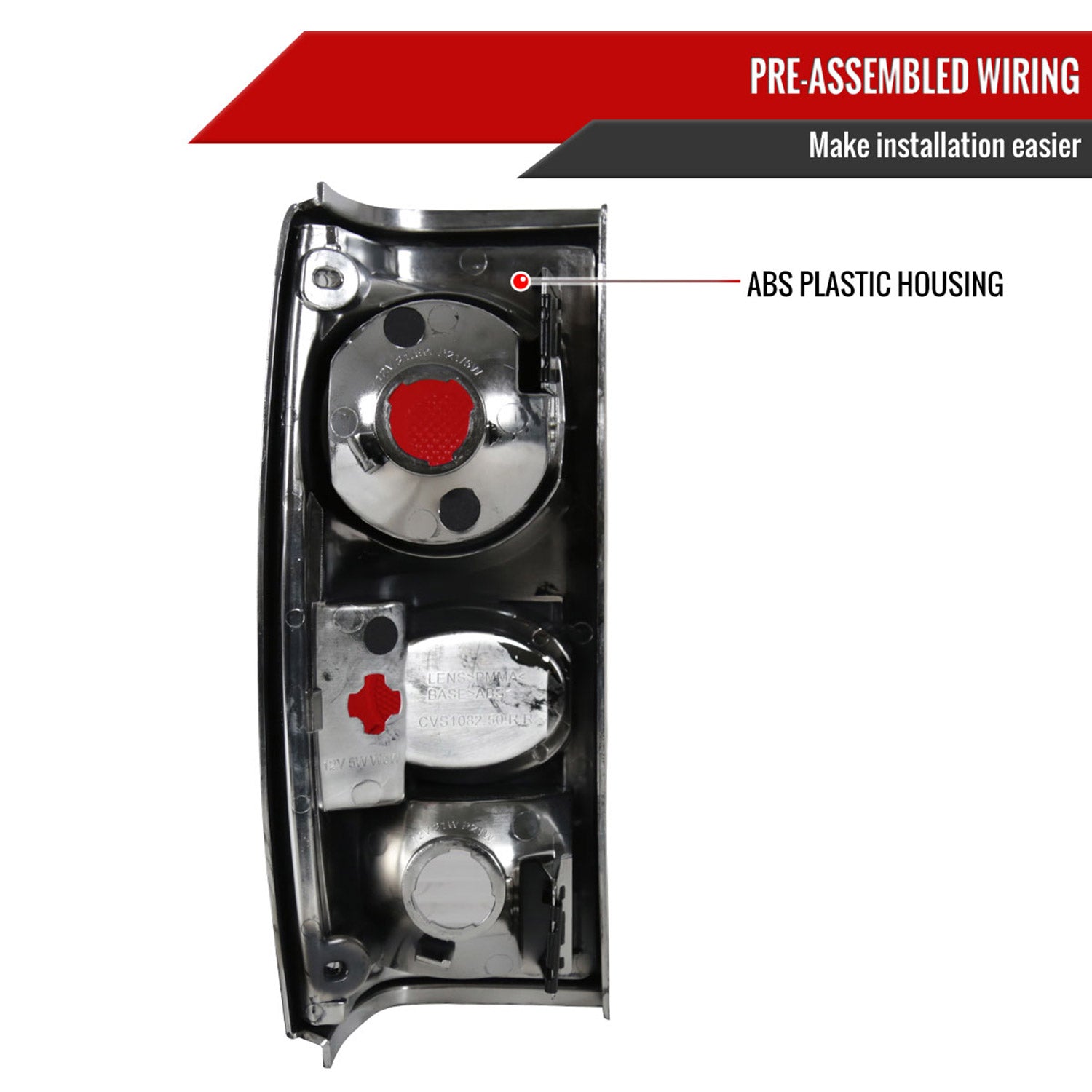 1982-1994 Chevy S10/Blazer GMC S15/Sonoma Tail Lights Matte Black/Clear Lens