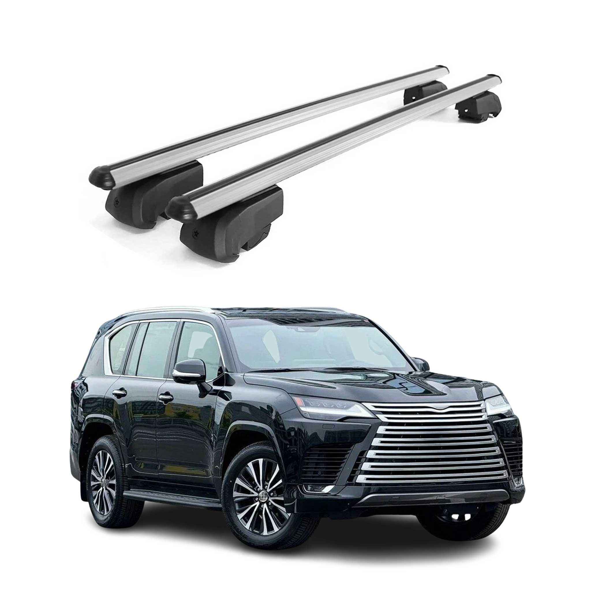 2022-2026 Lexus LX 600 Roof Rack Cross Bars Luggage Carrier Alu Gray 2x