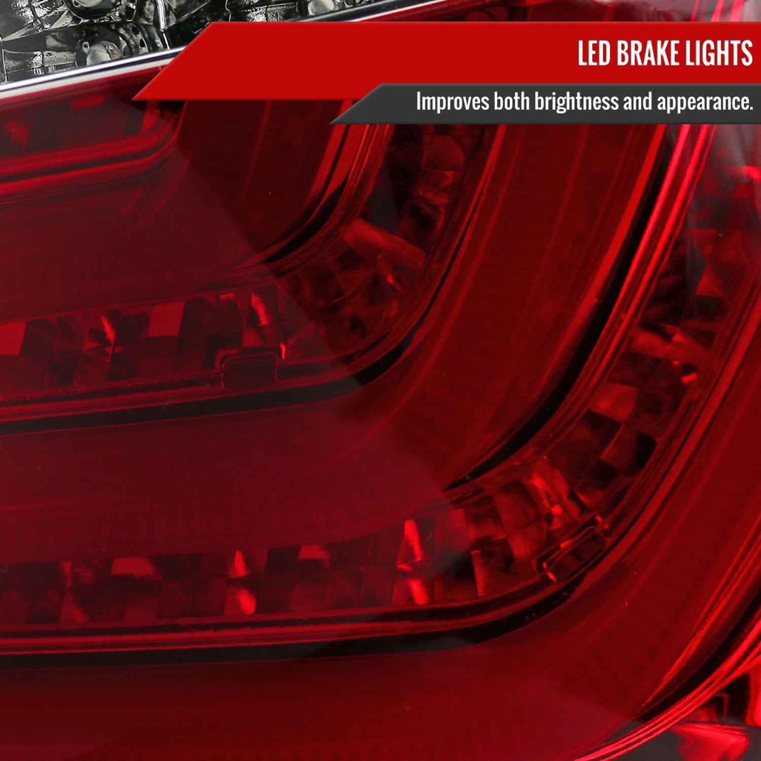 2004-2007 BMW E60 5 Series Sedan LED Tail Lights Chrome/Red Clear Lens