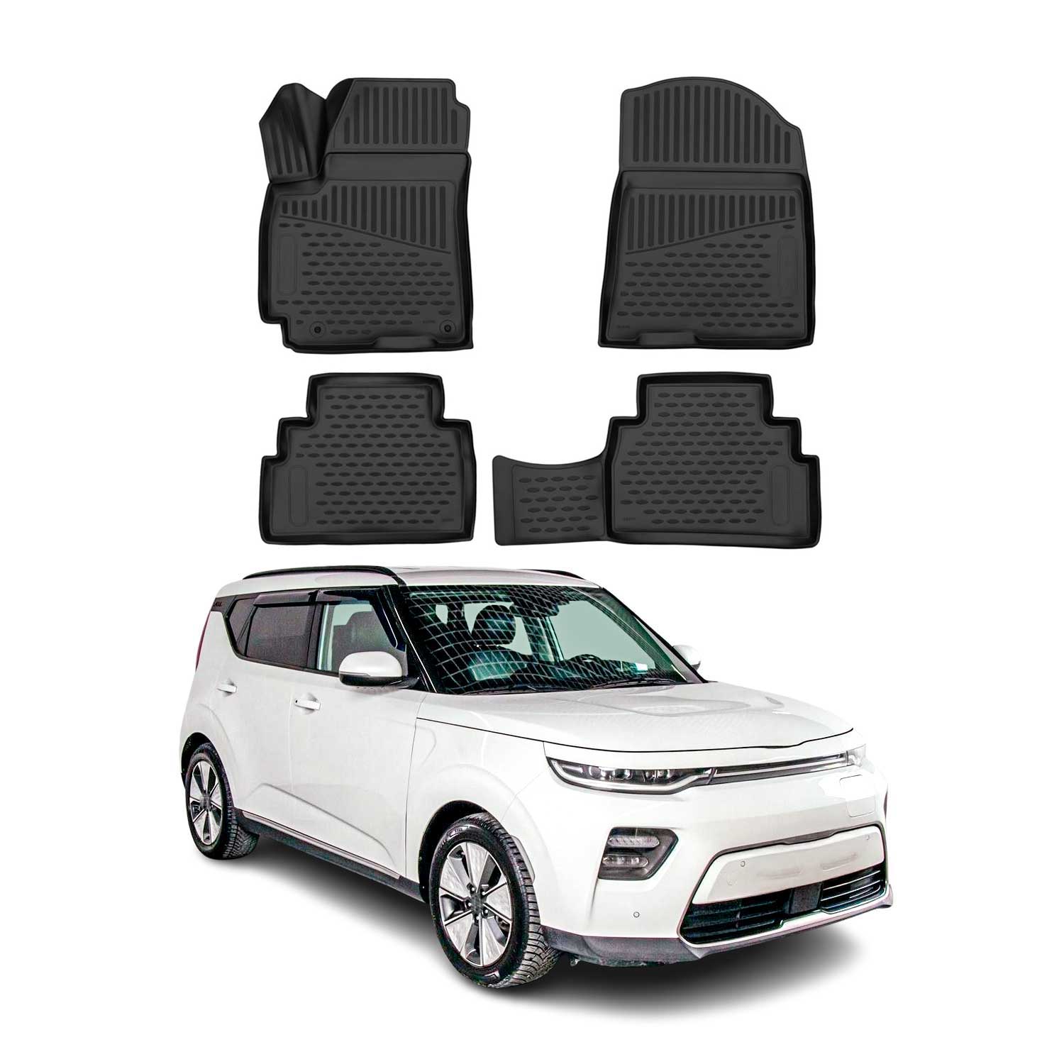 2020-2025 Kia Soul 3.gen Floor Mats Liners Full Set All Weather Black