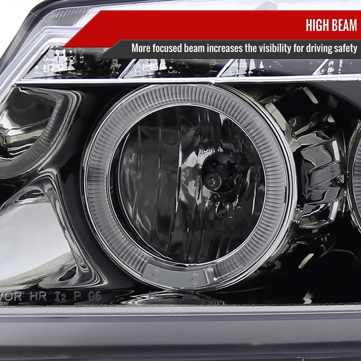 2006-2008 BMW E90 3 Series Sedan Dual Halo Headlights LED Light Chrome