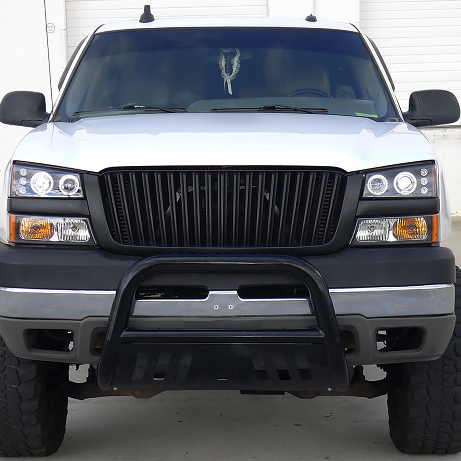 2002-2006 Chevy Avalanche/03-2007 Silverado Dual Halo Projector Headlights Black