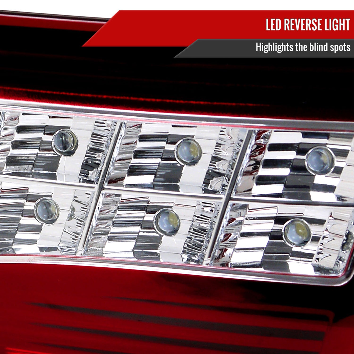 2007-2009 Lexus LS460 LED Tail Lights & Trunk Lights Chrome Housing/Red Lens