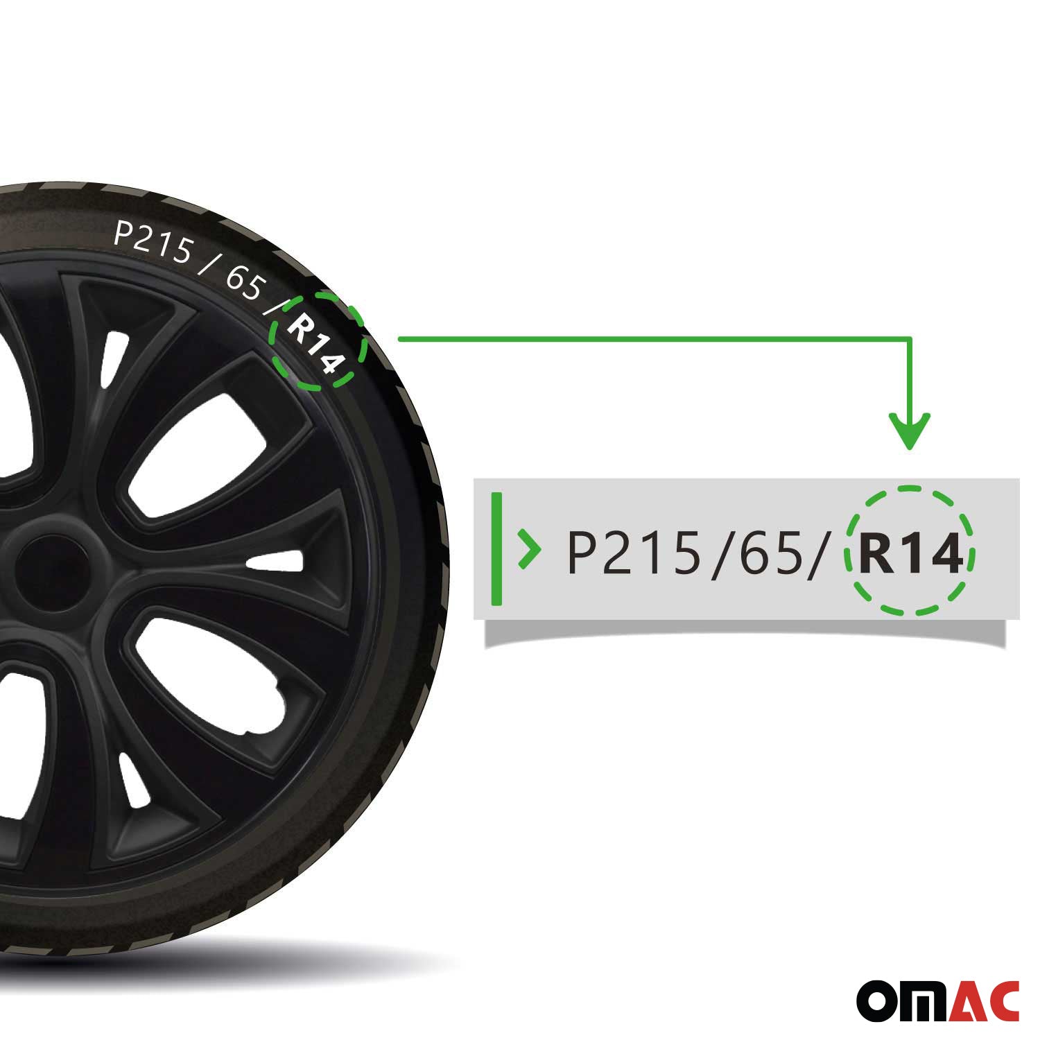 ColorFlex Hub Caps Wheel Cover 14" Black Matt & Black Full Set 4 pcs.