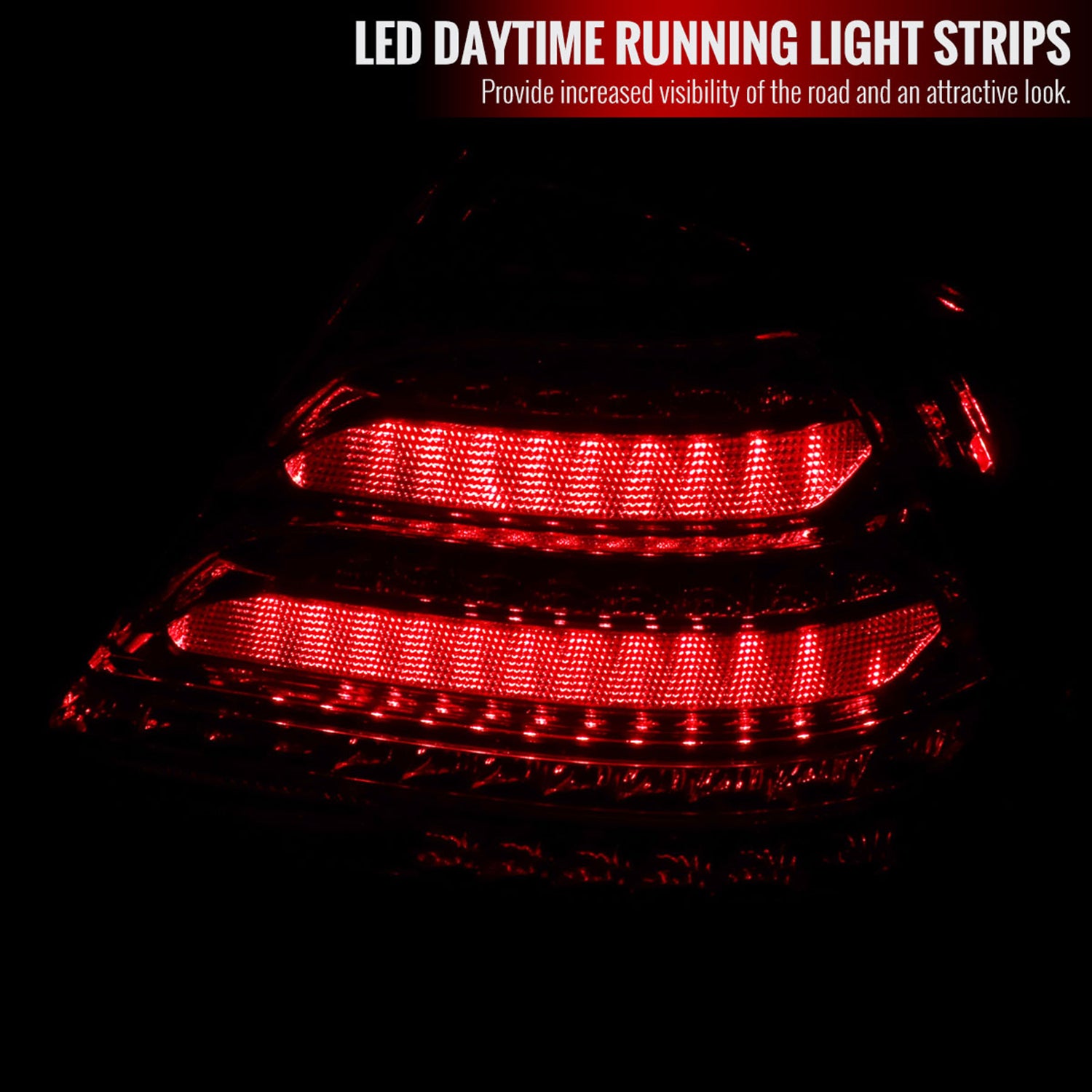 2001-2004 Mercedes Benz W203 C-Class Turn Signal LED Tail Lights Chrome/Red