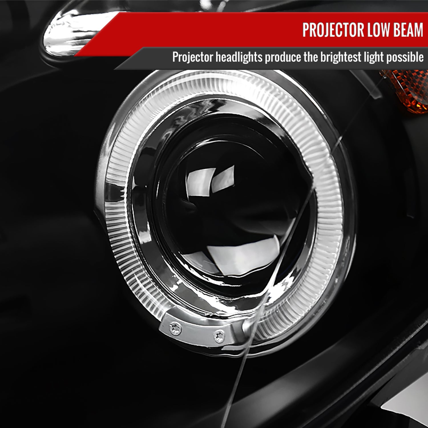 2006-2008 Toyota Yaris Dual Halo Projector Headlights Matte Black/Clear Lens