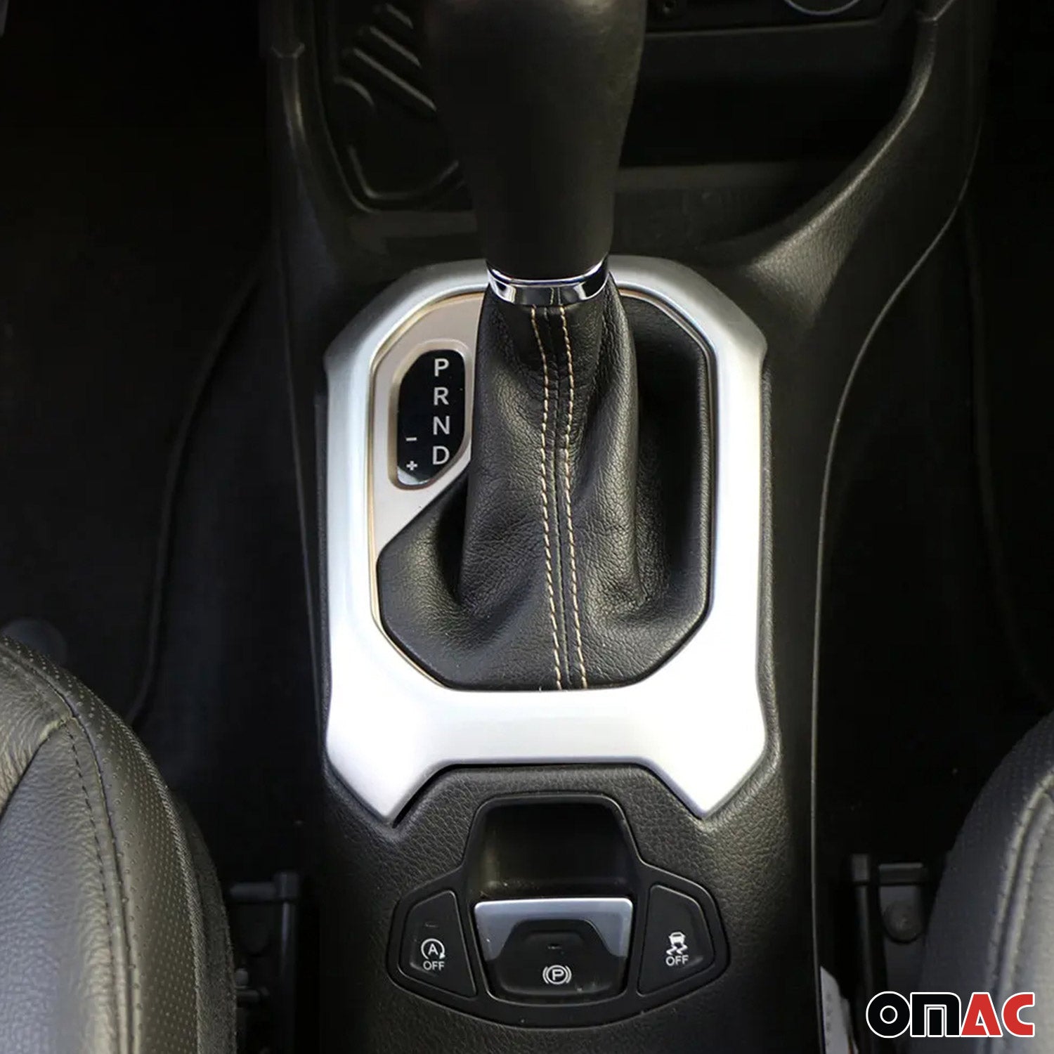2015-2024 Jeep Renegade Gear Shift Knob Frame Silver Chrome 1Pc