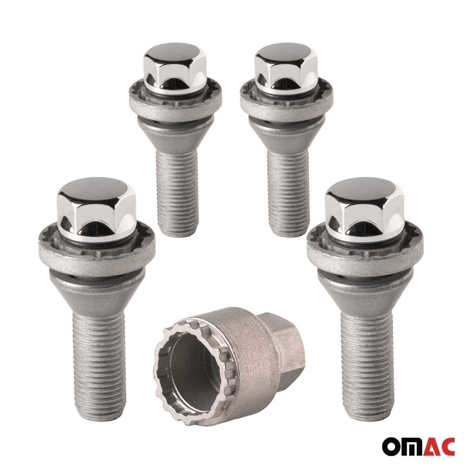 Wheel Lock Kit for Volvo C40 Recharge EX30 EX40 EX90 M14X1.5 Chromed 4Locks&1Key