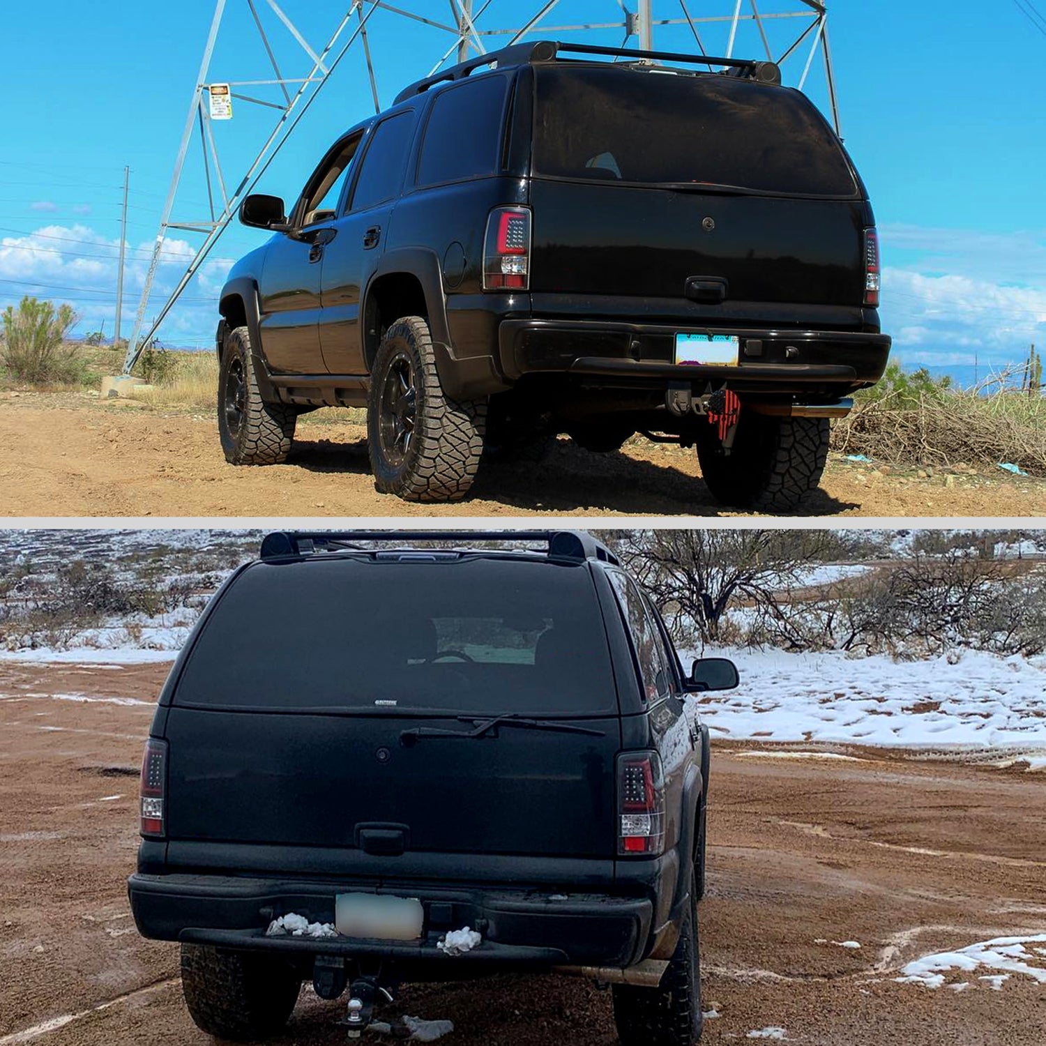 2000-2006 Chevy Suburban/Tahoe/Yukon/Yukon XL LED C Bar Tail Lights Black