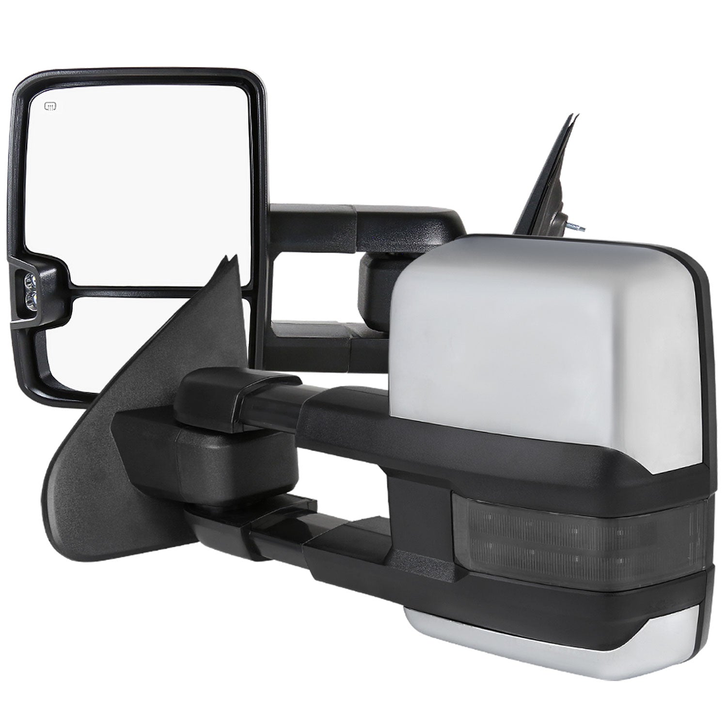 2014-2018 Chevy Silverado/GMC Sierra Heated Chrome Towing Mirrors Smoke Lens