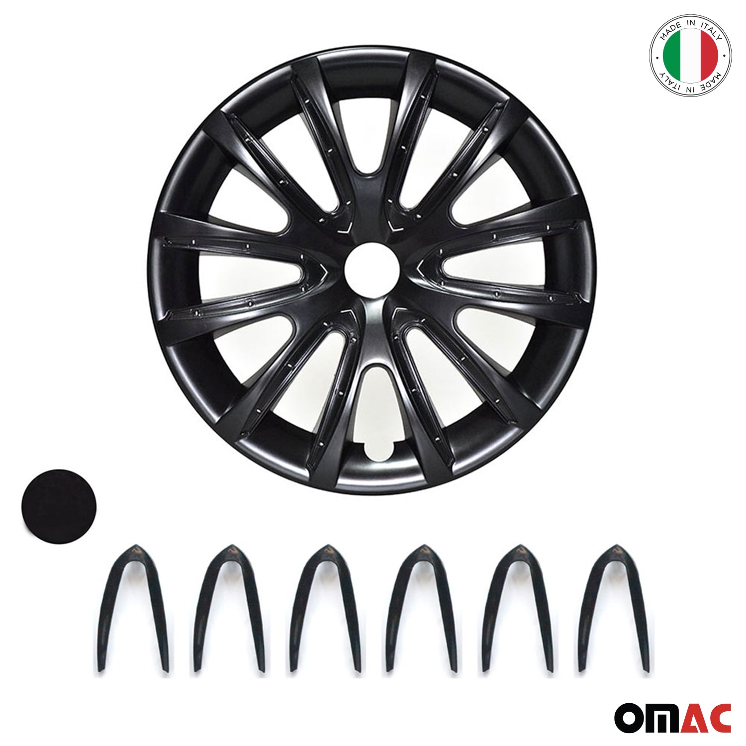 Bicolo Hub Caps Wheel Cover 14" Black & Black Full Set 4 pcs.