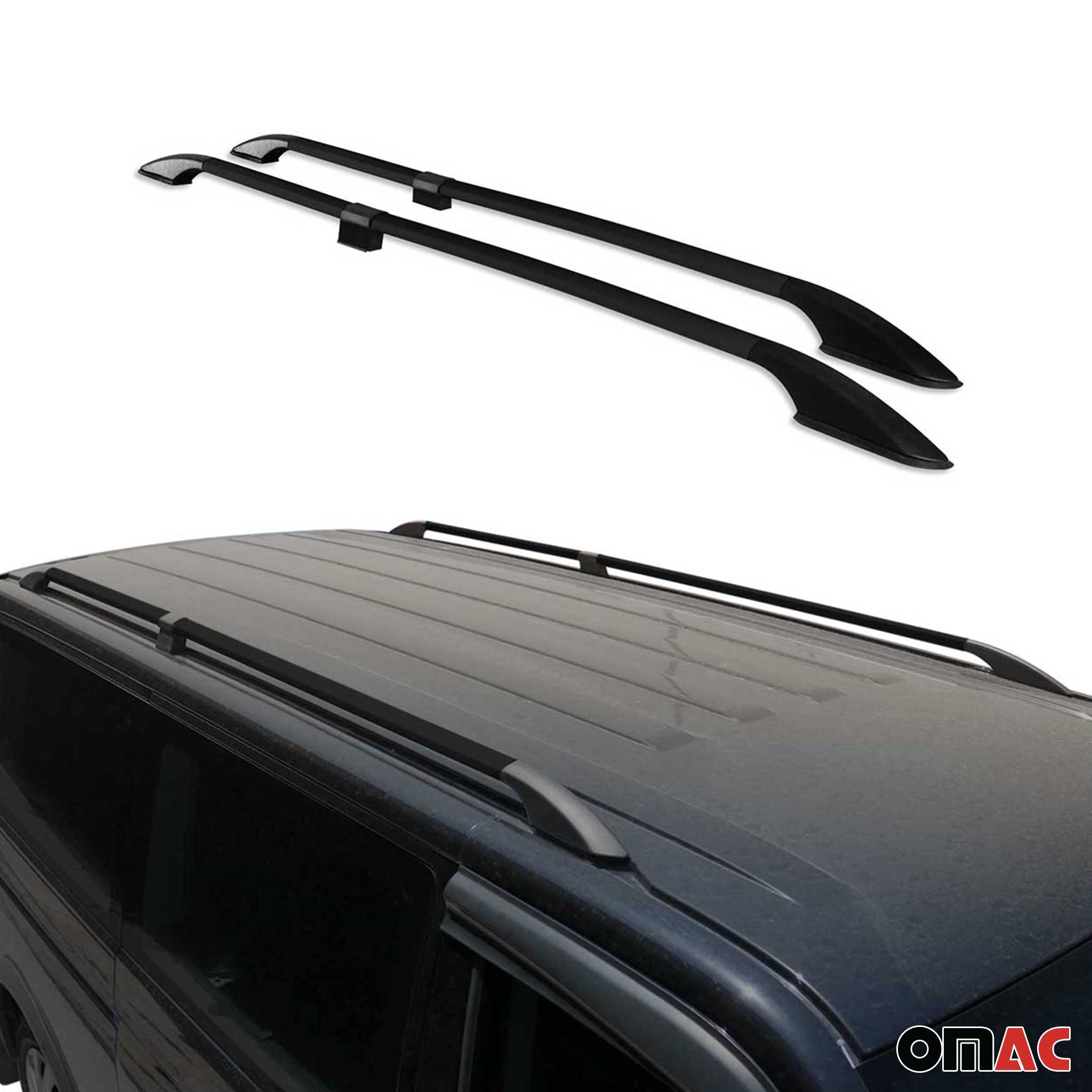 Roof Rack Side Rails for Ram ProMaster City 2015-2022 L2 LWB Aluminium Black 2x