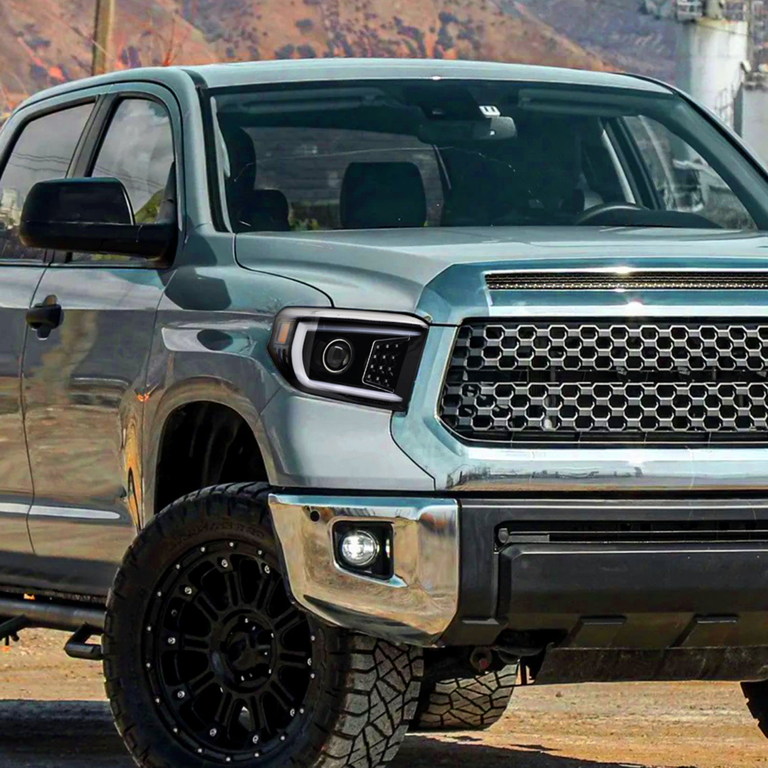 2014-2021 Toyota Tundra LED CBar Projector Headlights LED Signal Lights Black