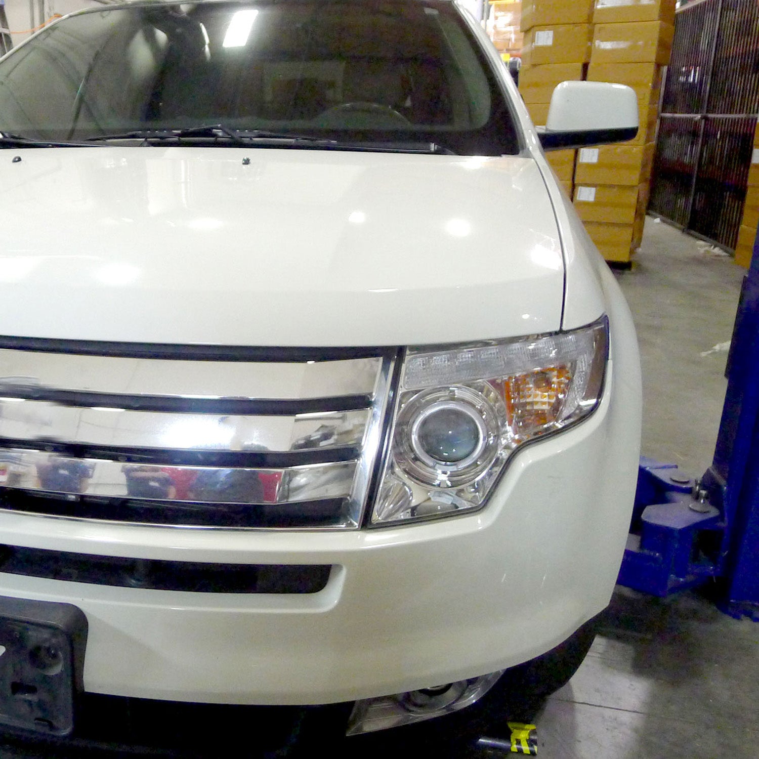2007-2010 Ford Edge Halo Projector Headlights w/ LED Light Strip Chrome/Clear