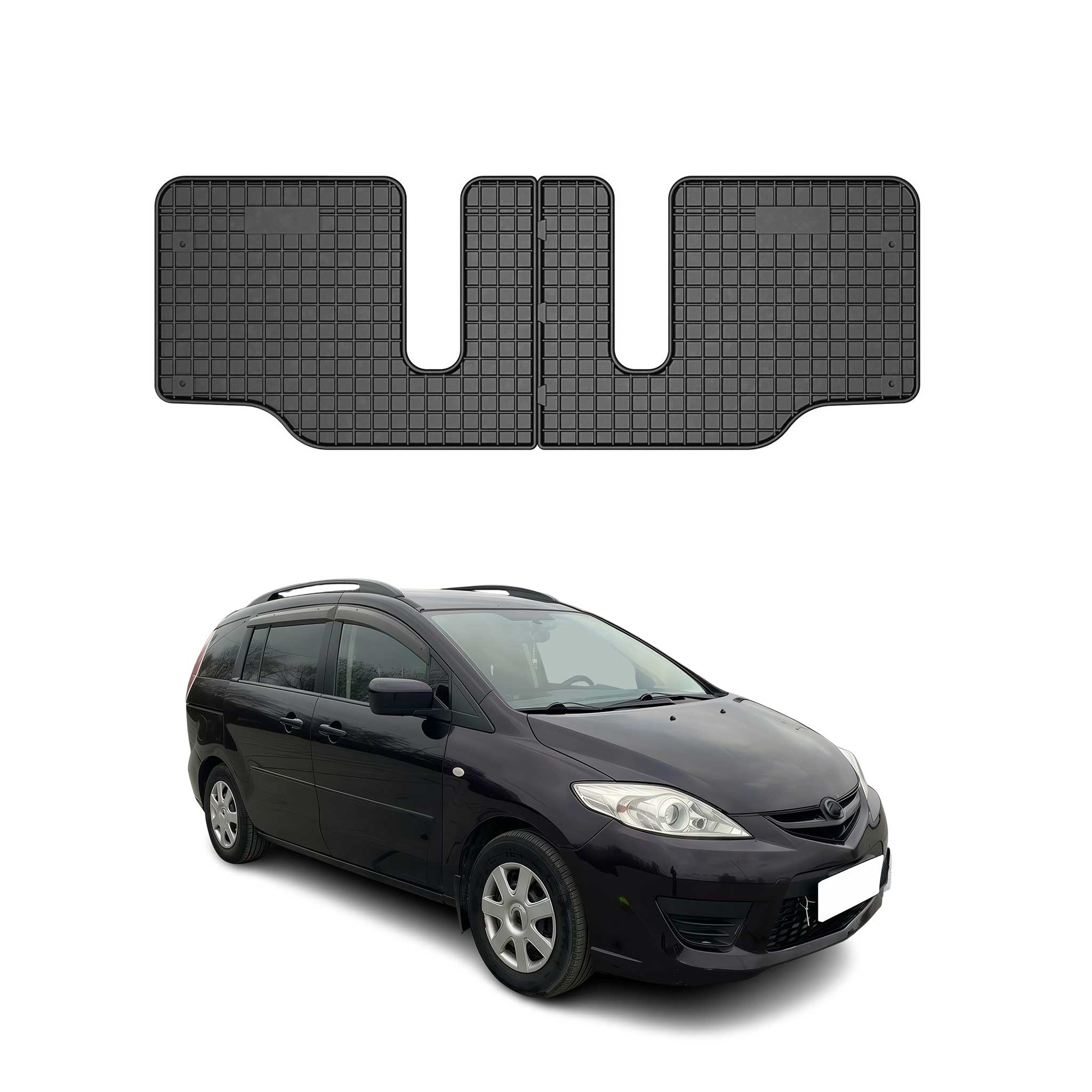 2006-2010 Mazda 5 Floor Mats Liners Full Set All Weather Rubber Black 3rd Row