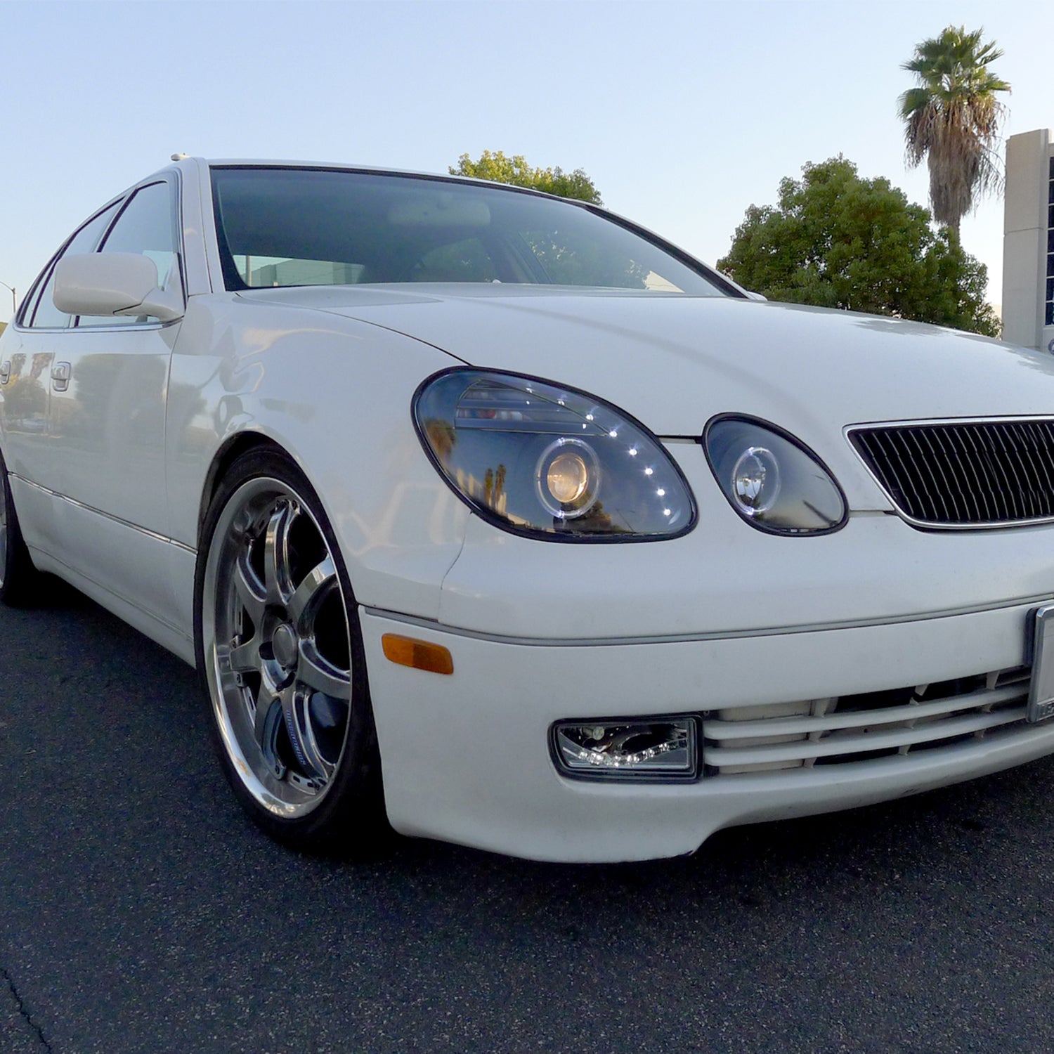 1998-2005 Lexus GS300/GS400/GS430 Halo Projector Headlights LED Light Black