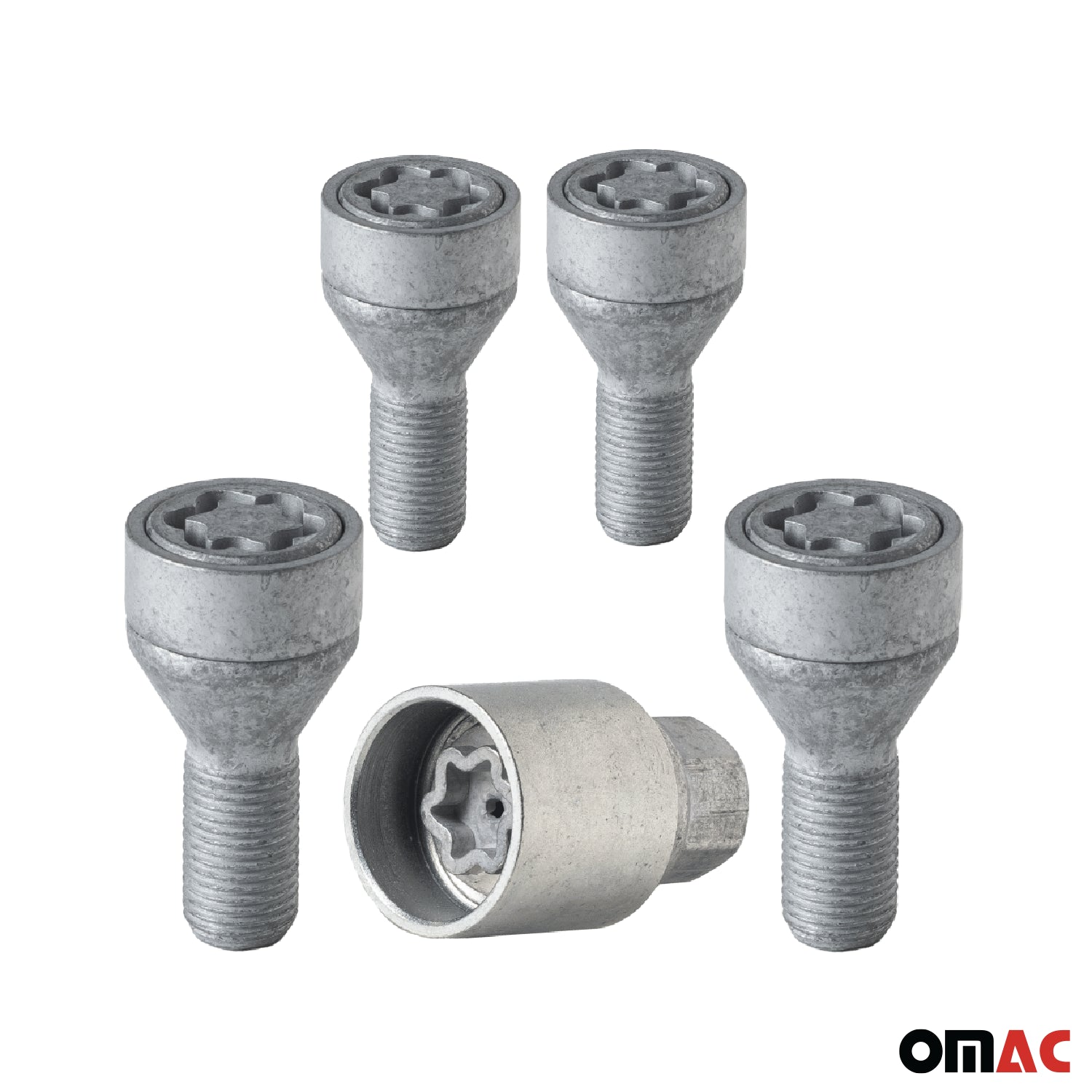 Wheel Lock Kit for Alfa Romeo Giulia Stelvio M14X1,5 Silver 4Locks&1Key