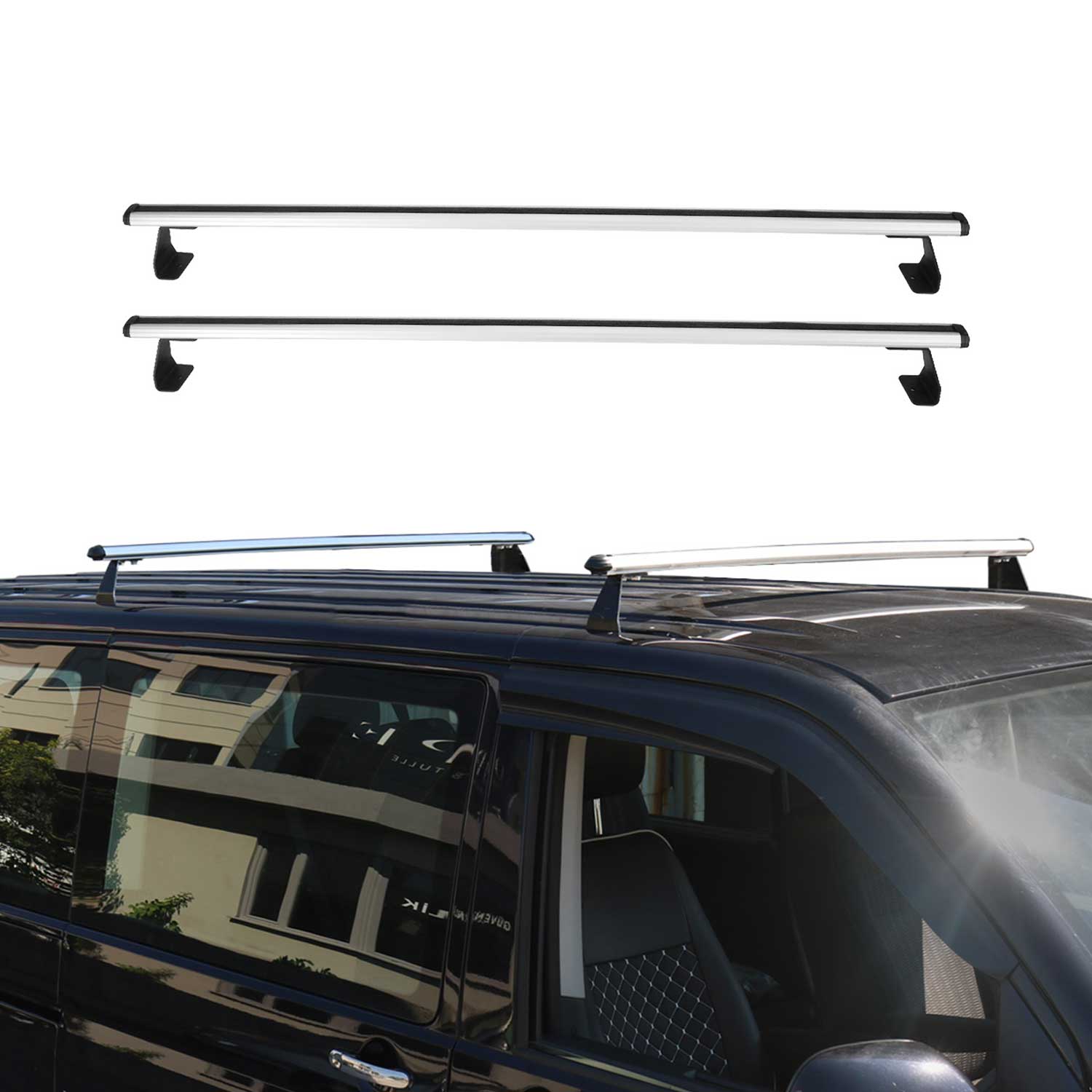 2016-2023 Mercedes Metris Fix Points Roof Racks Cross Bar Gray 2 Pcs