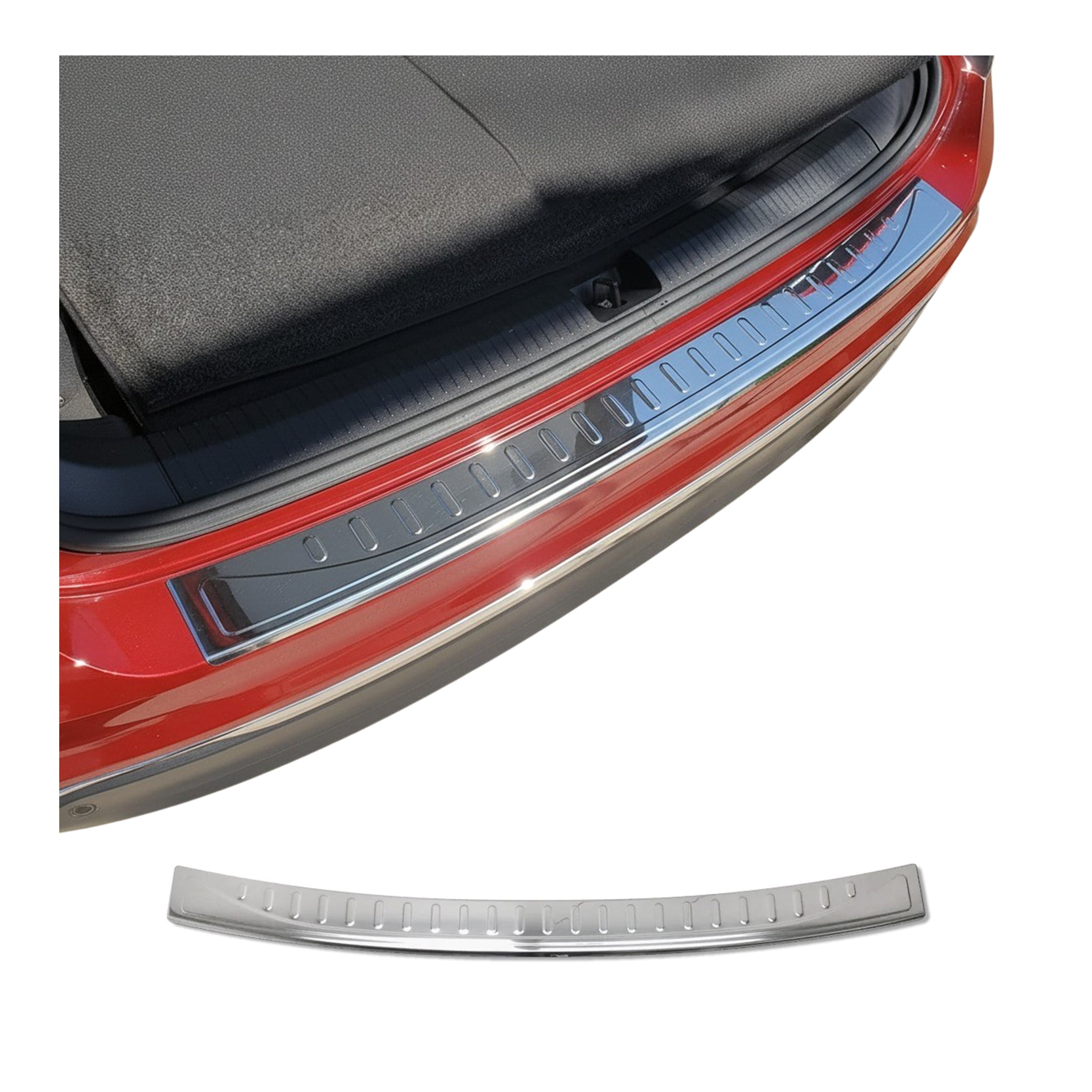 Rear Bumper Sill Cover for Volkswagen Tiguan 2.gen 2018-2024 S.Steel Polished