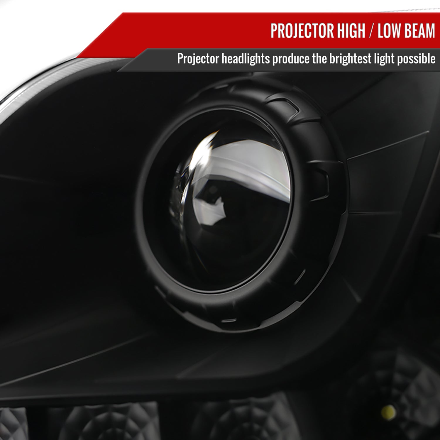 1997-2004 Ford F-150 / 1997-2002 Expedition Projector Headlights LED Light Black