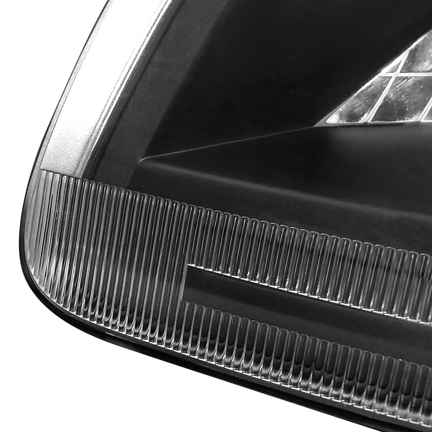 1997-2004 Ford F-150/Expedition Factory Crystal Headlights Matt Black/Clear