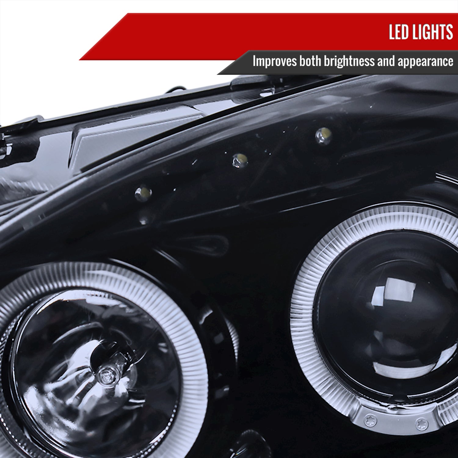 2000-2003 Honda S2000 AP1 Dual Halo Projector Headlights Glossy Black/Smoke