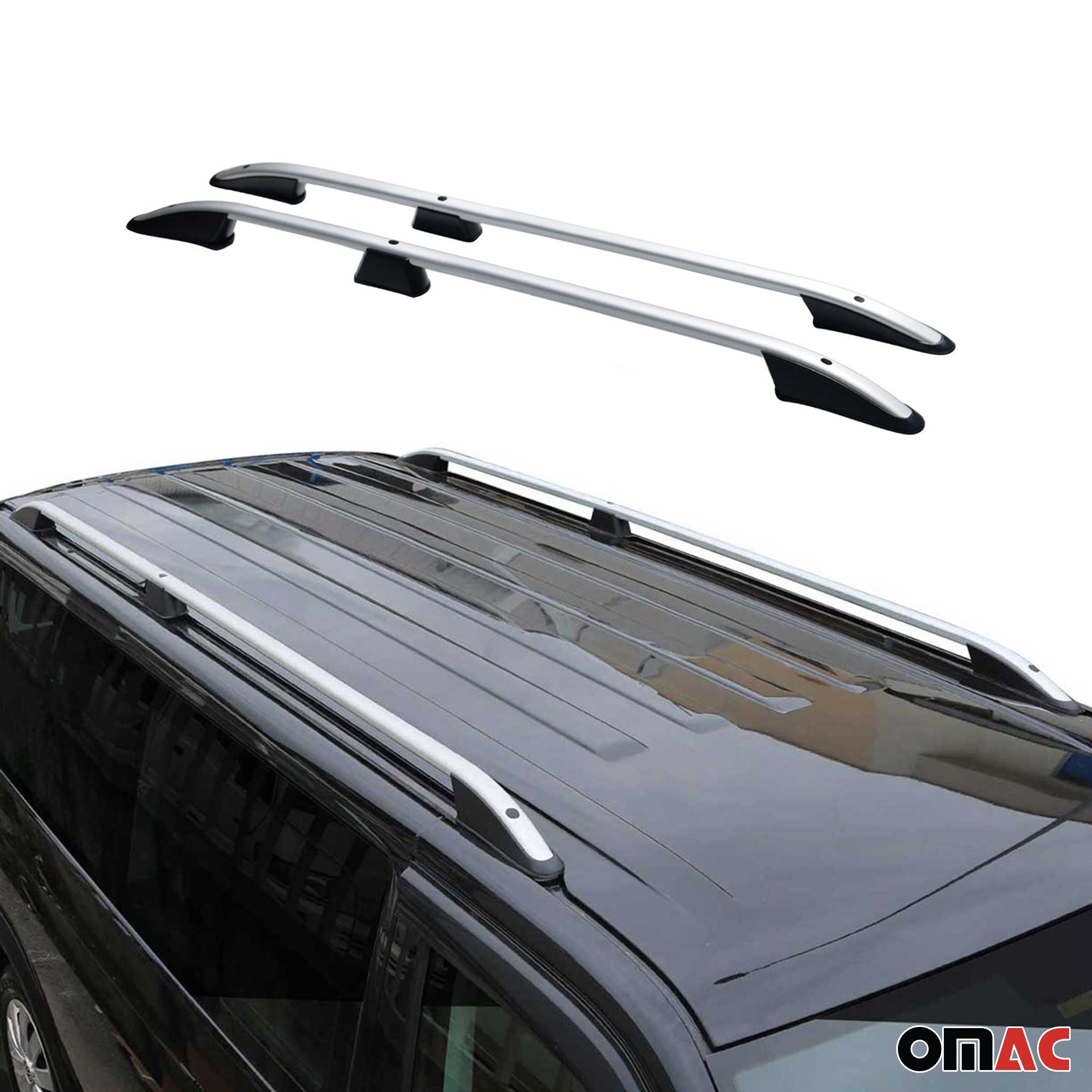 2010-2013 Ford Transit Connect Long Roof Rack Rails Side Rails Silver
