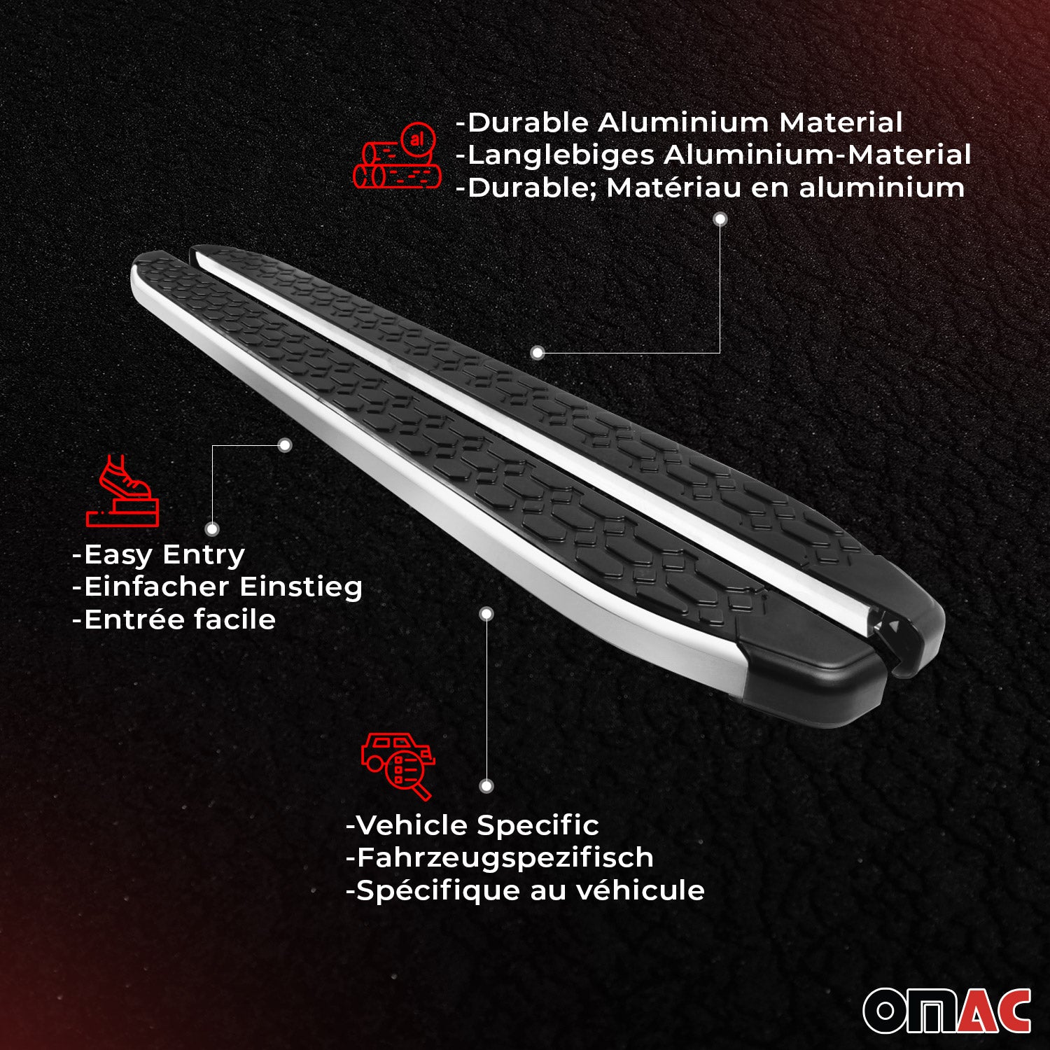 2014-2023 Jeep Cherokee Nerf Bar Side Step Running Boards Alu 2x