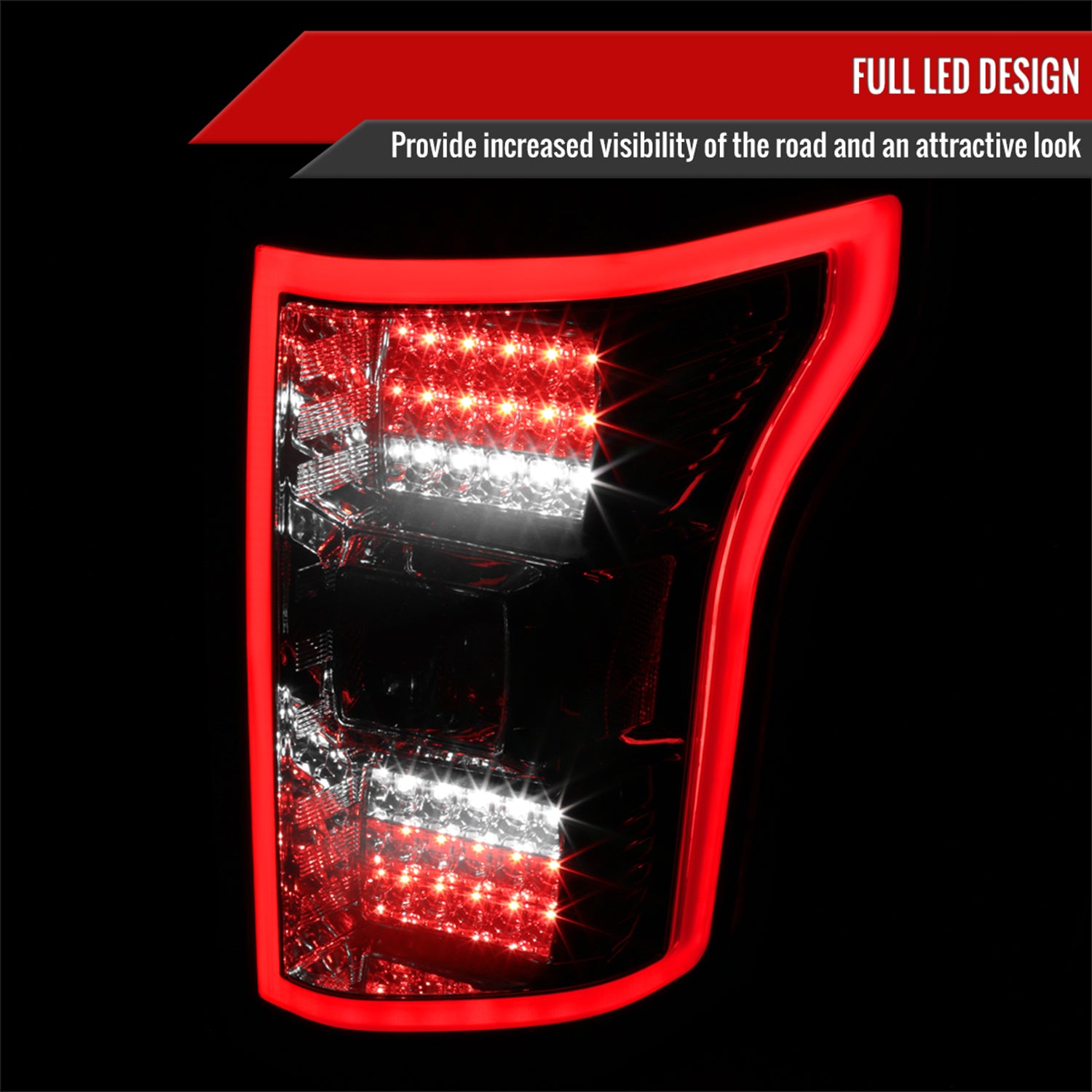 2018-2020 Ford F-150 LED Tail Lights Chrome Housing/Smoke Lens