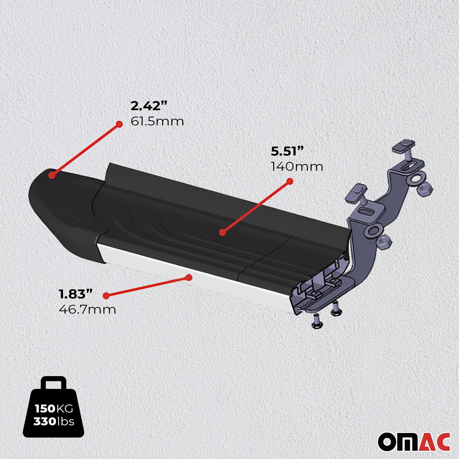 2005-2023 Toyota Tacoma Double Cab Nerf Bar Side Step Running Boards Alu 2x