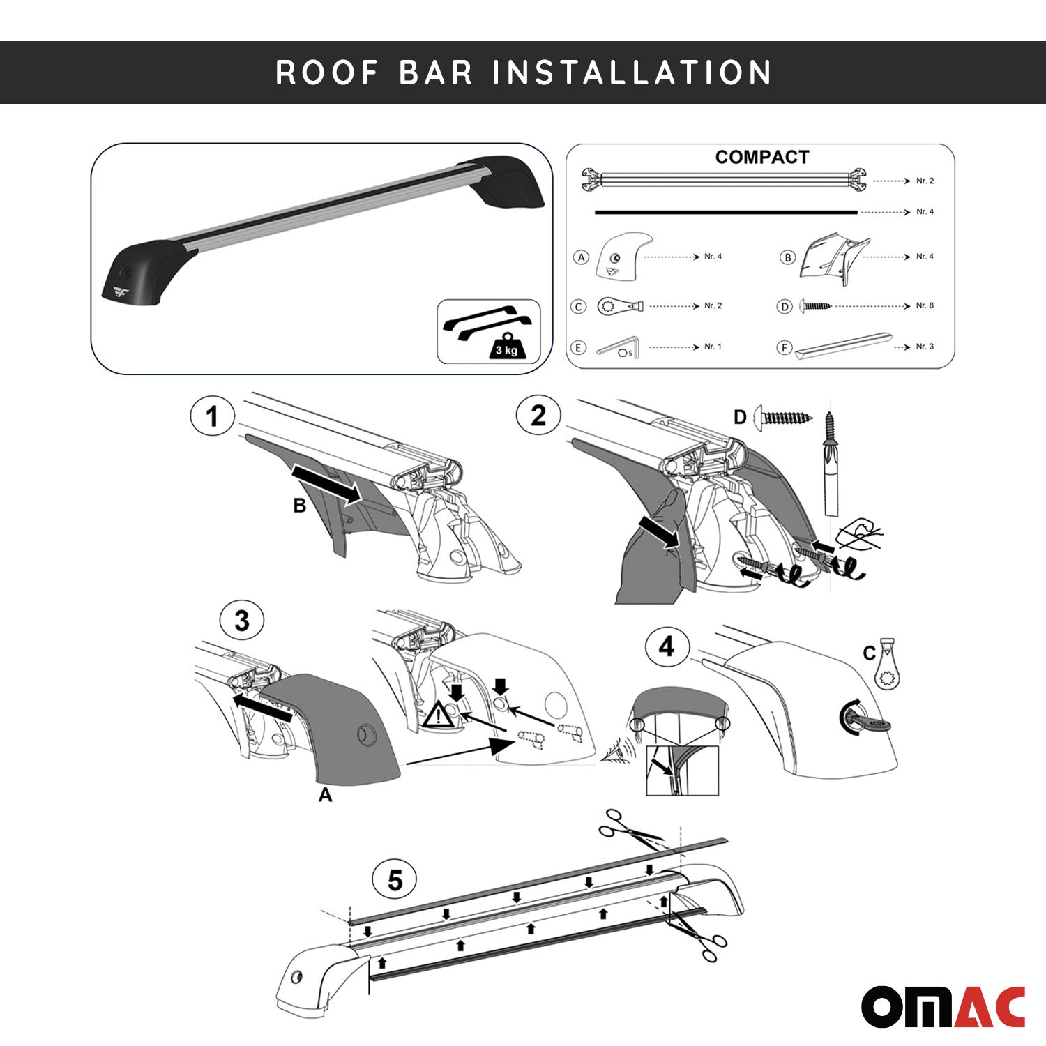 2011-2024 Mitsubishi Outlander Sport OE Style Roof Racks Cross Bars Black