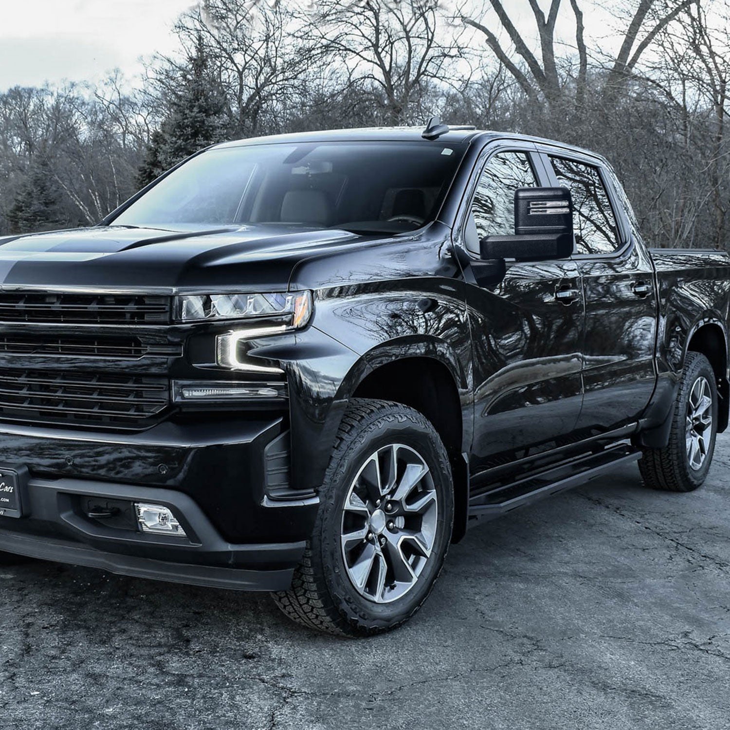 2019-2023 Chevy Silverado 1500 Heated & Manual Black Towing Mirrors Clear Lens