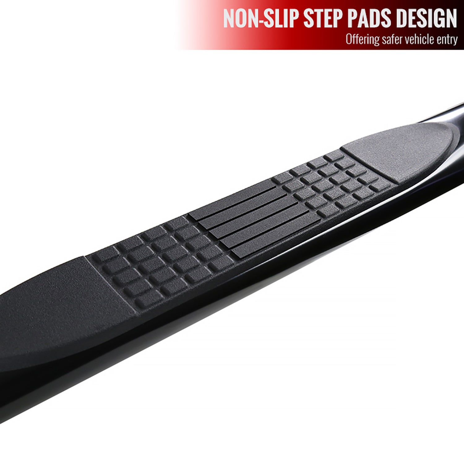 2005-2021 Toyota Tacoma Double Crew Cab 4" Black S.Steel Side Step Nerf Bars