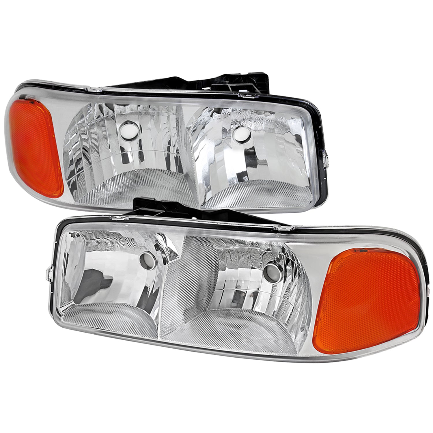 1999-2006 GMC Sierra/Yukon/Yukon XL Headlights Amber Reflector Chrome