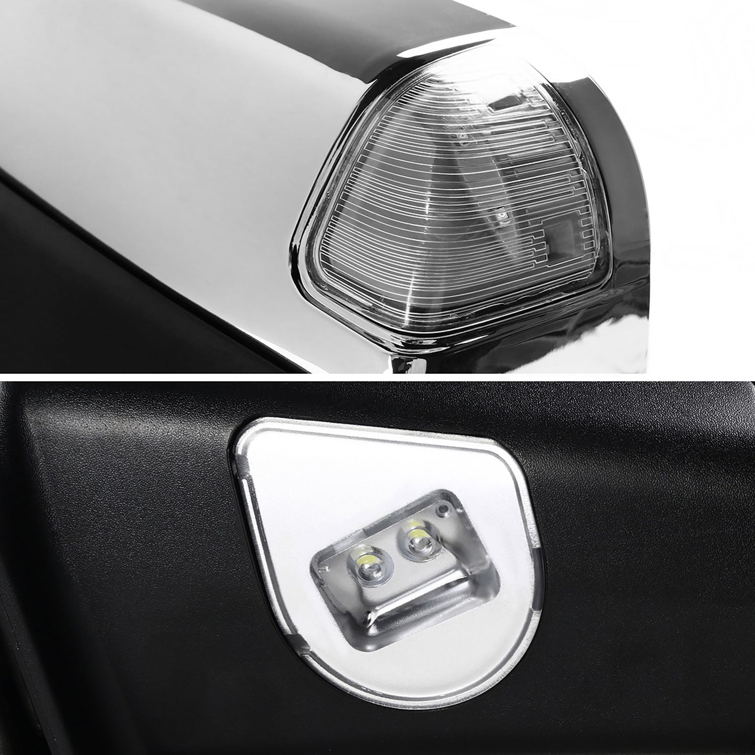 2002-2009 Dodge RAM Heated & Manual Fold Chrome Towing Mirrors Turn Signal