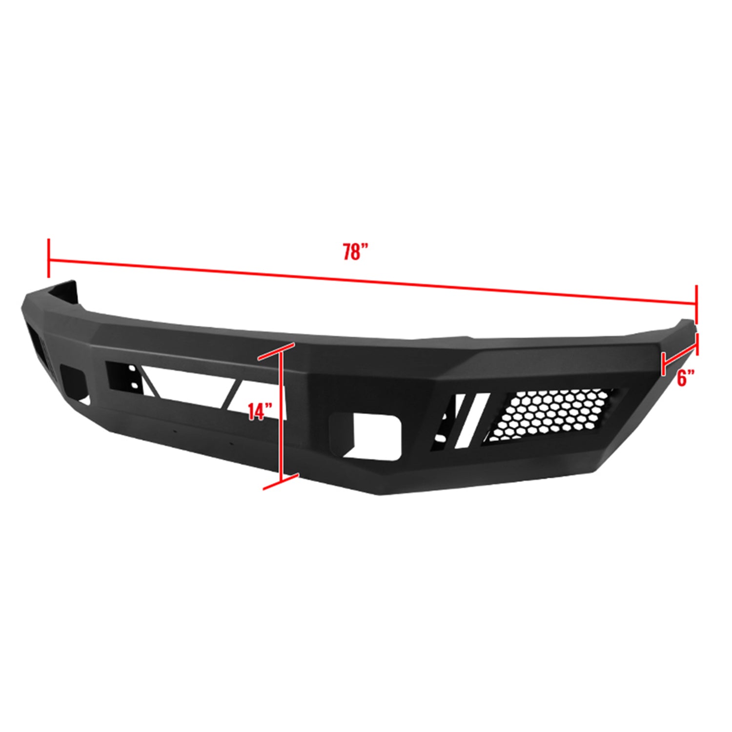 2017-2021 Ford F-250/F-350 Black Heavy Duty Steel Front Bumper LED Light Ports