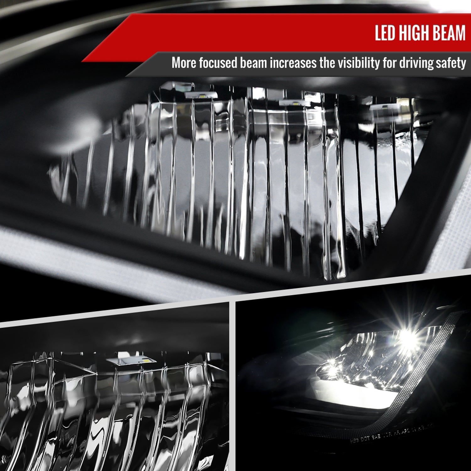 2019-2024 Chevy Malibu Full LED Projector Headlights Turn Signal Black