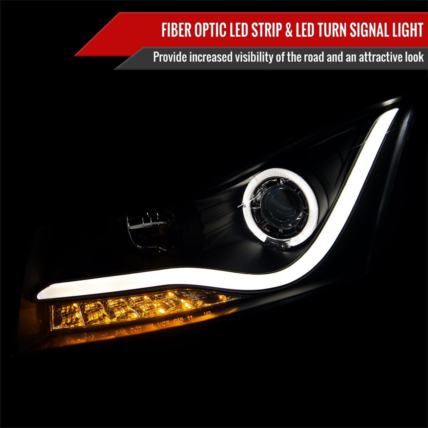 2011-2015 Chevy Cruze / 16 Cruze Limited Headlights LED Light & Signal Black