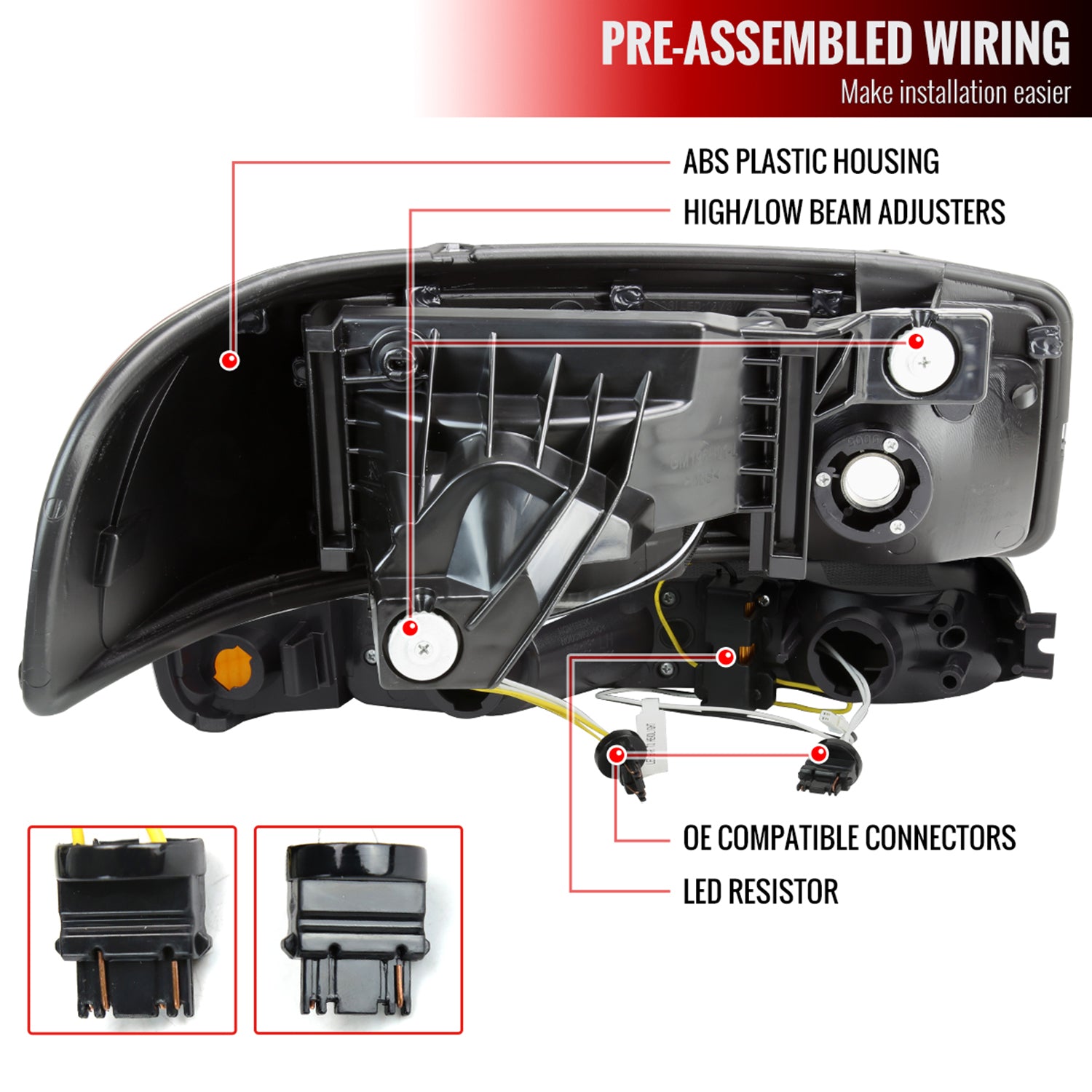 1999-2006 GMC Sierra/Yukon/Yukon XL Headlights&Signal Bumper Lights Smoke
