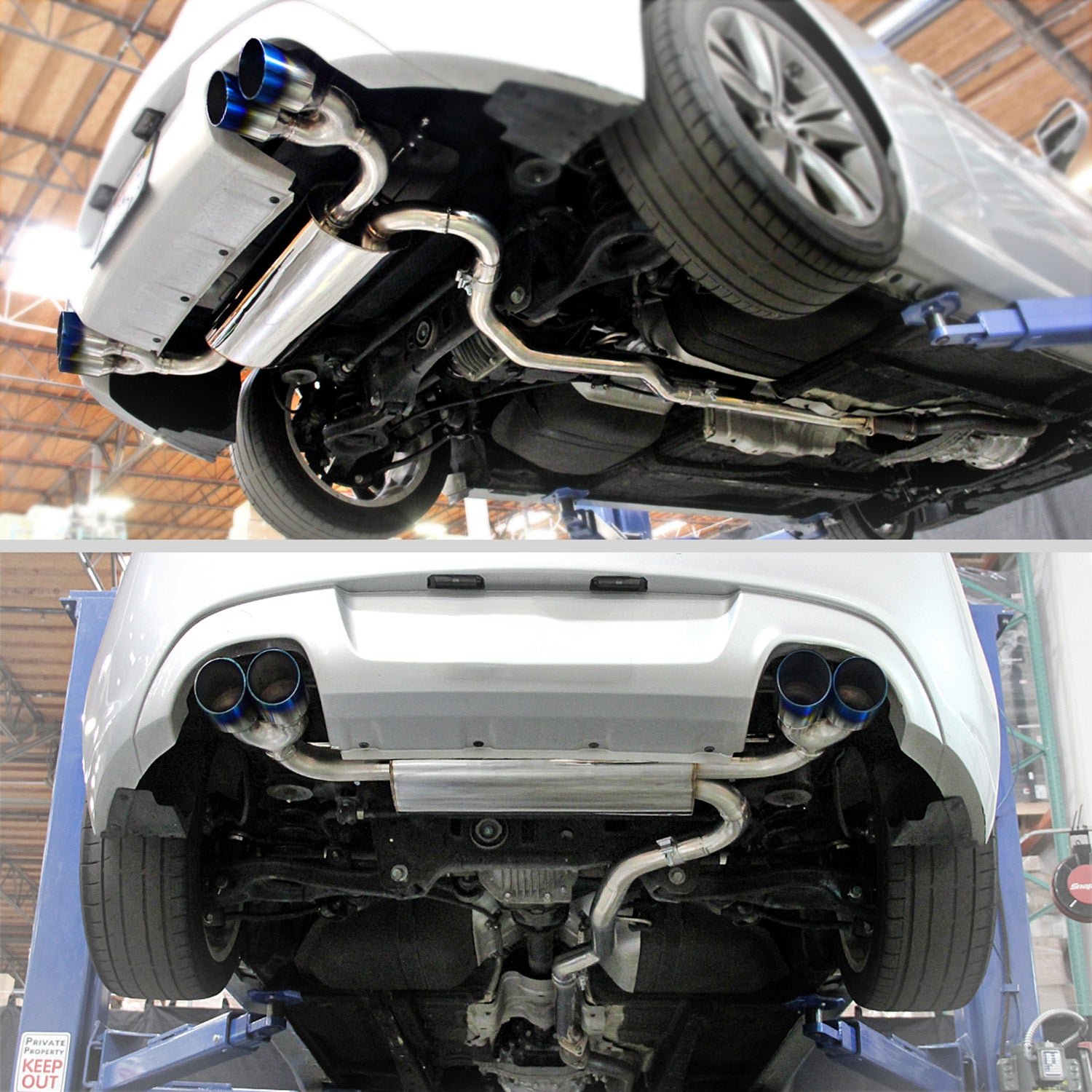 2009-2014 Hyundai Genesis Coupe 2.0T T-304 Steel Catback Exhaust Burnt Tip