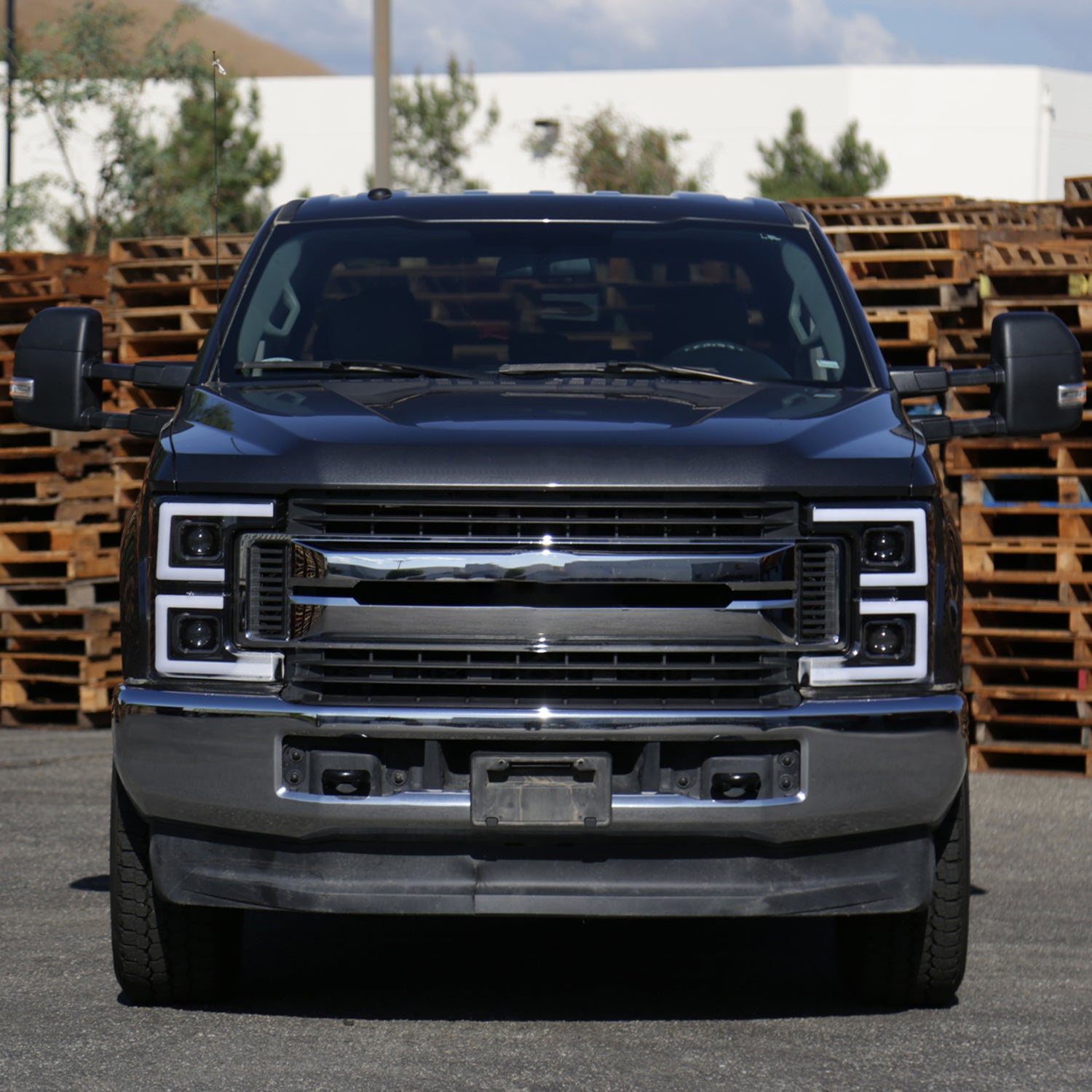 2017-2019 Ford F-250 F-350 F-450 F-550 LED C-Bar Headlights Signal Black
